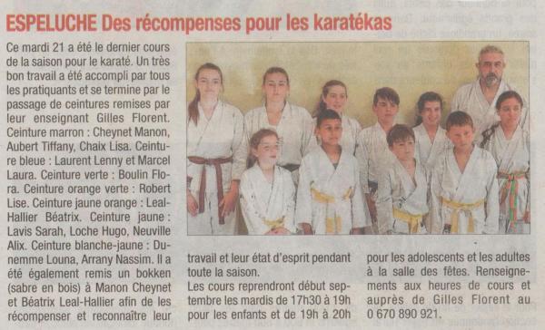 Article de presse la tribune karate espeluche